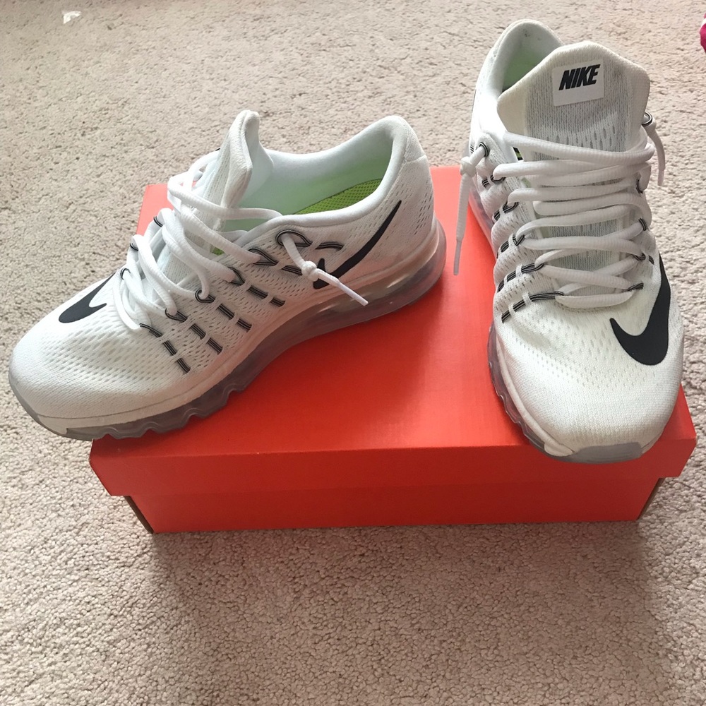 White 2016 Air Max Tennis Shoes